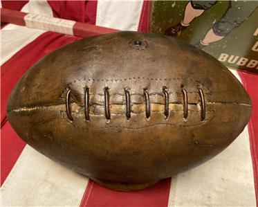 Vintage 1950s Leather Official Size Football w/ Laces 'Chris