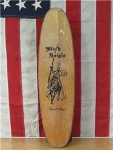 Vintage 1960s Black Knight Wood Skateboard Sport Fun Trucks Clay
