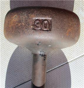 Haltères Vintage YORK BARBELL Années 1920 - Poids En Fonte - Bodybuilding Ancien