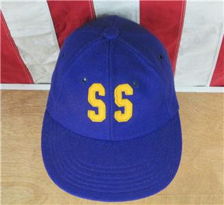 S*E様 60's STJ ビンテージ　ベースボールキャップ NAVY×YELL Vintage 1950s Purple Wool Baseball Cap Hat 'SS' Letter Patch
