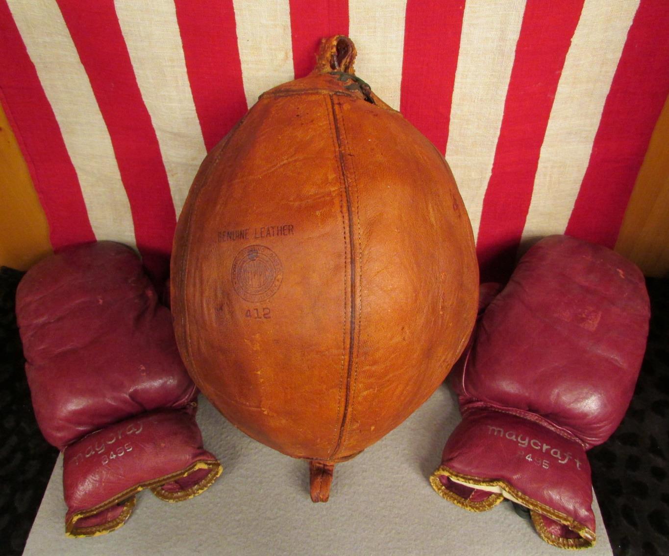 Vintage Olympic Leather Double End Striking Punching Bag Duck w