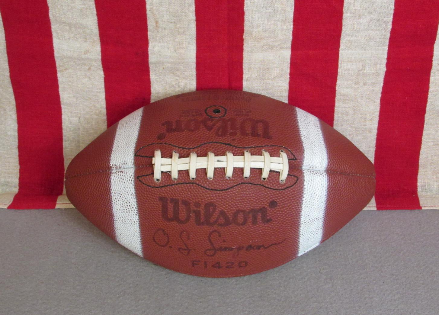 Vintage Wilson Leather OJ Simpson Official Football w/ Laces Model