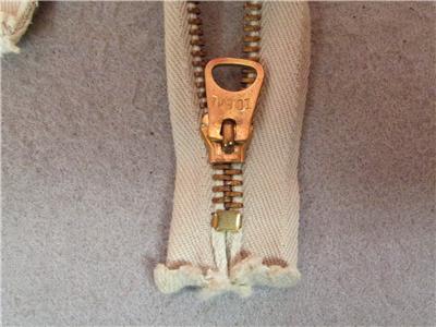 ゼブルン前掛け Vintage Pair 1950s Ideal Brass Bell Tab Zippers 22.5