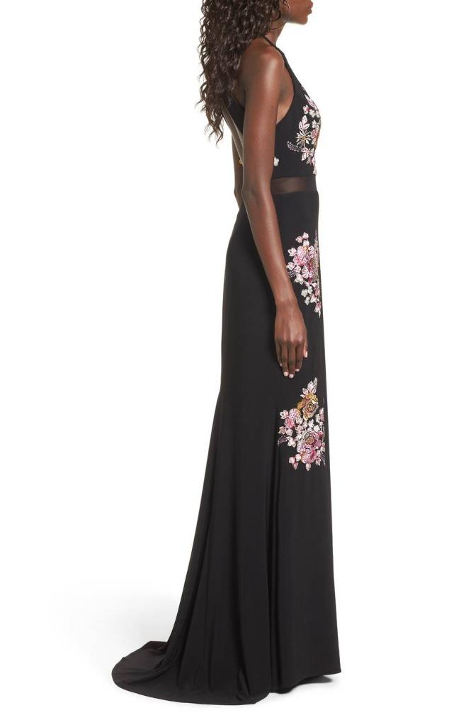 xscape floral skirt gown