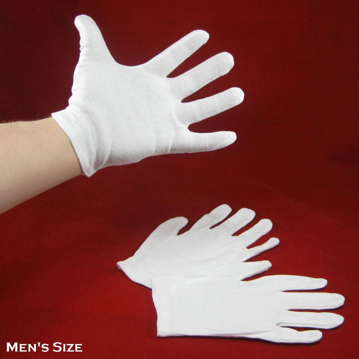White Cotton Inspection Gloves for Handling Coins, Jewelry and Collectibles