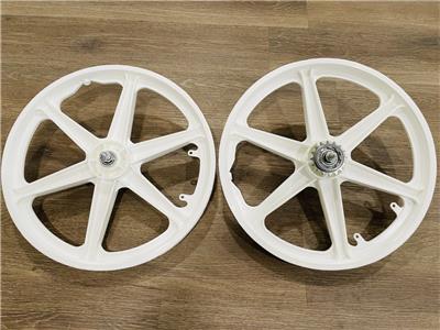 Ruote Per Bici BMX PRO+ 20 Pollici, 6 Razze Nere, Senza Ingranaggio