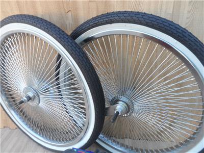 20" Lowrider Bicycle Dayton Chrome Wheels & White Walls 140 Spoke Front & Rear