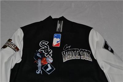 Reclaimed Vintage - Veste de motard brodée en nylon - Blanc