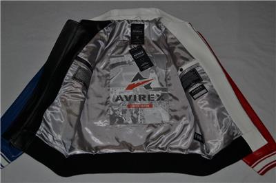 AUTHENTIC Avirex Icon Leather A1 BOMBER Jacket MENS SNOW WHITE RED