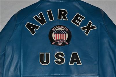 AUTHENTIC Avirex Icon Leather A1 BOMBER Jacket MENS TEAL BLUE NEW
