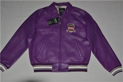 AUTHENTIC Avirex Icon Leather A1 BOMBER Jacket MENS ORCHID