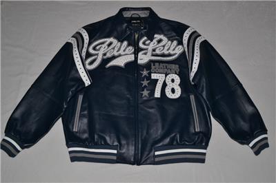 AUTHENTIC Pelle Pelle Men's LEATHER Jacket ENCRUSTED VARSITY