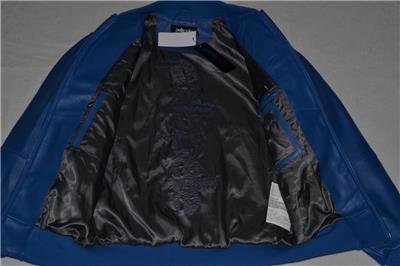 Pelleq ブルゾンジャケット Pelle Pelle Men's LEATHER PICASSO PLUSH Jacket BLUE MULTI