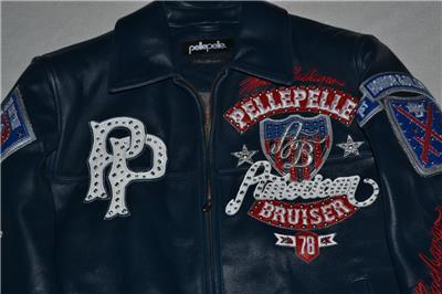 Pelle Pelle Men's LEATHER Jacket NAVY LIMITED AMERICAN BRUISER All