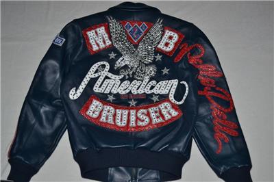 Pelle Pelle Men's LEATHER Jacket NAVY LIMITED AMERICAN BRUISER All