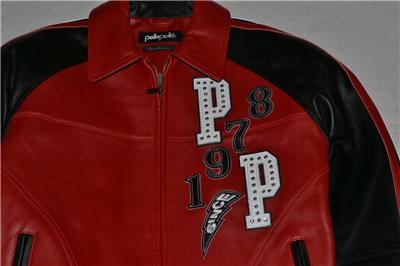 AUTHENTIC Pelle Pelle Men's LEATHER TIGER JACKET RED BLACK
