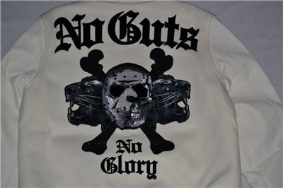Authentic ROKU STUDIO No Guts No Glory Varsity Jacket EGGSHELL NEW