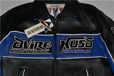 AVIREX、RIDERSJACKET New Avirex Men's Black Spider Racer Jacket Premium Cowhide Leather