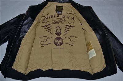 AUTHENTIC Avirex (LTD) VINTAGE COCKPIT NY G-2 JACKET LEATHER BLACK