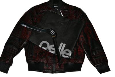 AUTHENTIC MEN'S PELLE PELLE CHICAGO QUILTED JACKET BLACK RED All