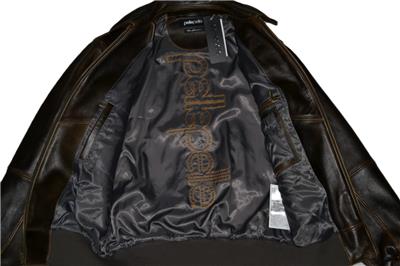 AUTHENTIC PELLE PELLE MEN'S TWO TONE CLASSIC LEATHER JACKET BROWN