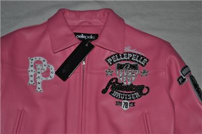 AUTHENTIC Pelle Pelle Womens LEATHER Jacket American Bruiser PINK