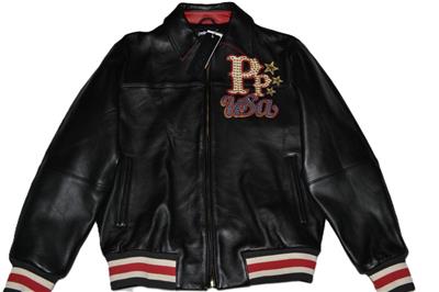 AUTHENTIC PELLE PELLE STARS AND STRIPES LEATHER JACKET BLACK All