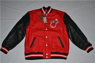 AUTHENTIC Mitchell & Ness MIAMI HEAT VARSITY JACKET LEATHER
