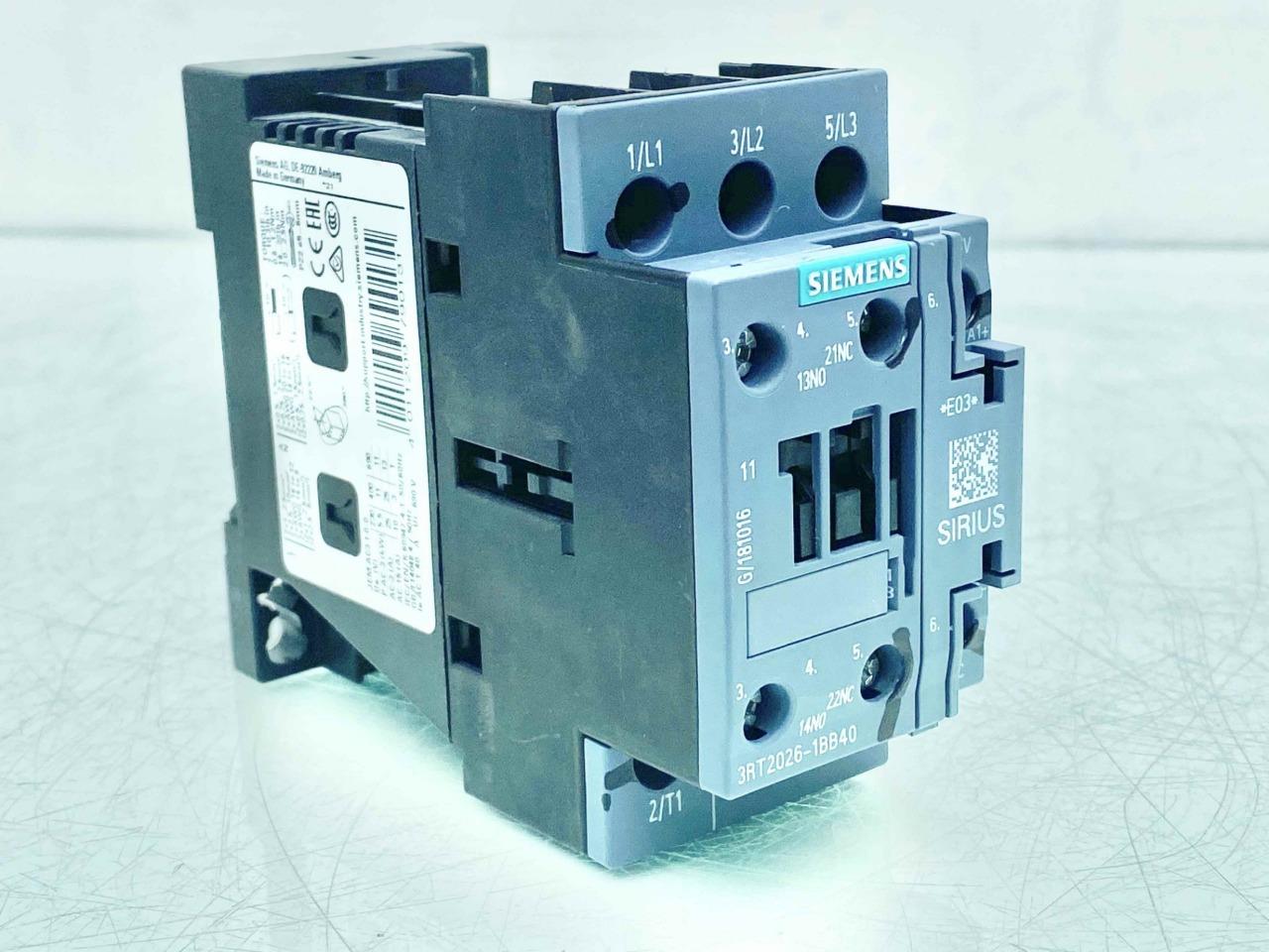 Siemens 3RT2026-1BB40 Contactor 24DC 3-Phase 400 VAC 1 NO 1 NC ...