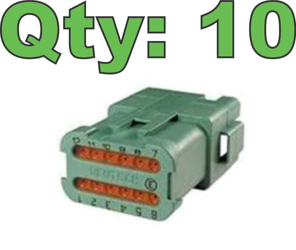 New Deutsch DT04-12PC-CE01 Connector Housing with Endcap / C-Key / 8 Pole - Picture 9 of 10