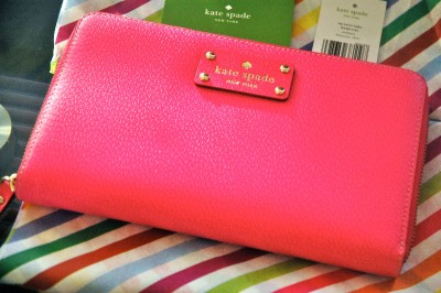 NWT KATE SPADE WLRU1154 Wellesley Zip TRAVEL WALLET Fiesta Rose Leather ...