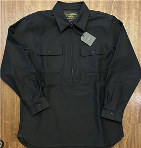 Filson Moleskin Quarter Zip Shirt Jacket Talon Zipper Black S