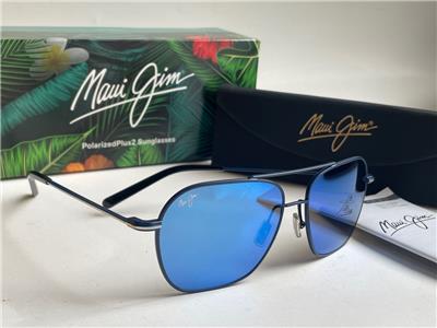 Maui Jim Mano Polarized Sunglasses B877-03 Navy/Blue Mirror  display picture 1