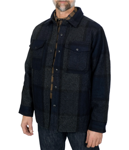 FILSON Mackinaw Wool Jac Shirt XL Navy Charcoal Plaid