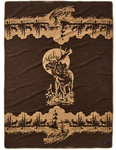 Filson Jacquard Thick 100% Wool Blanket Limited Edition Moose 59