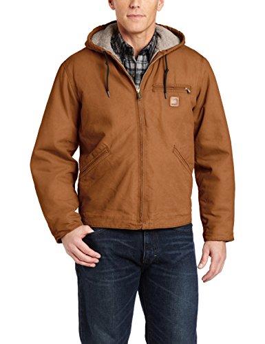 New Carhartt Sandstone Sierra Hooded Coat Jacket Sherpa Lined Men's M/L ...