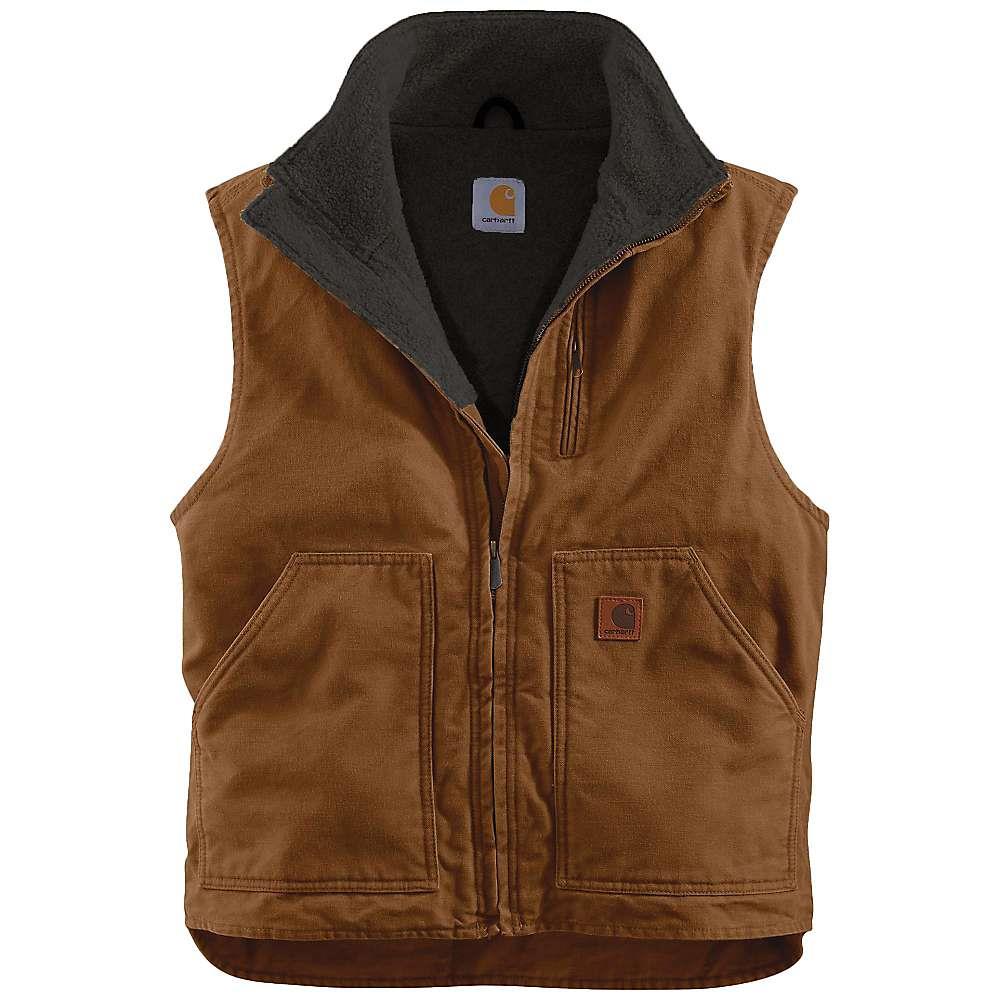 Carhartt sandstone mock neck sherpa lined vest clearance