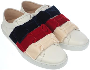 gucci velvet bow sneakers