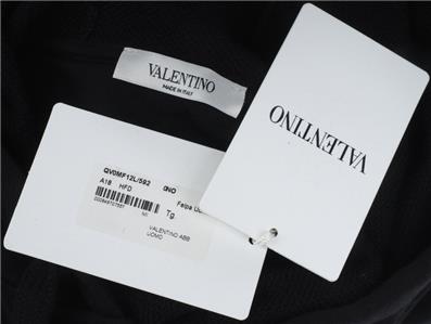 NEW VALENTINO MEN'S BLACK COTTON VLTN LOGO HOODIE ZIPPER