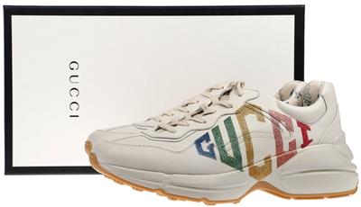 New Gucci Ladies Rhyton White Leather Ranbow Logo Glitter Sneakers Shoes 39 9 Ebay I originally had my eye on the rhyton gucci logo sneakers but they weren't available but i'm. ebay