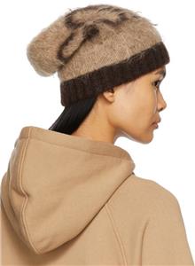 GUCCI CURRENT BEIGE BROWN GG PRINT SOFT MOHAIR WOOL BEANIE HAT 56/ S NWT Gucci | Accessories | Gucci Current Beige Brown Gg Print  main image 2