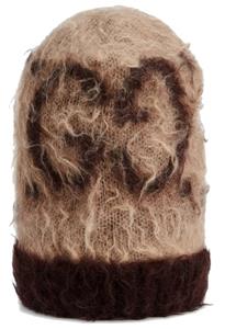 NEW GUCCI CURRENT BEIGE BROWN GG PRINT SOFT MOHAIR WOOL  display picture 2