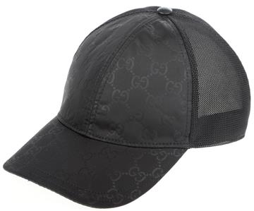 入園入学祝い GUCCI NEW BLACK 59 HAT CAP LOGO BASEBALL MESH NYLON PRINT GG 帽子