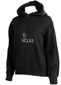 新品未使用☆MONCLER Cropped Hoodie パーカー S 黒 女性 MONCLER - 新品未使用☆MONCLER Cropped Hoodie パーカー S 黒
