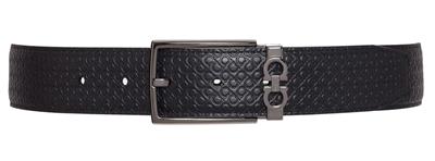 激安な NEW SALVATORE FERRAGAMO REVERSIBLE ADJUSTABLE BLACK LEATHER 小物