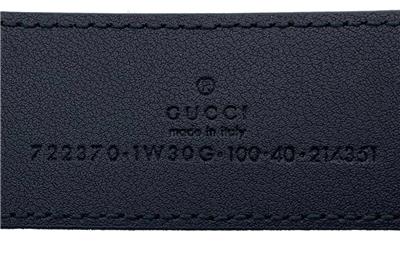 NEW GUCCI BLACK LEATHER JUMBO GG RECTANGULAR BUCKLE LOGO BELT 100