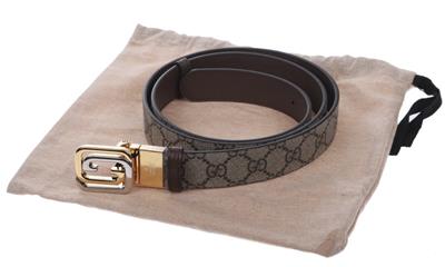 NEW GUCCI REVERSIBLE GG SUPREME LEATHER SQUARE INTERLOCKING
