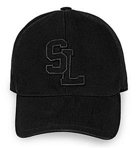 NEW YSL SAINT LAURENT SL LOGO BLACK DENIM BASEBALL CAP HAT
