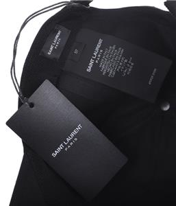 NEW YSL SAINT LAURENT SL LOGO BLACK DENIM BASEBALL CAP HAT 57/M ?️NEW Authentic SAINT LAURENT SL LOGO Black COTTON  main image 3