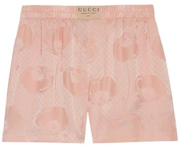 今日特価】GUCCI コーヒー色 11x9 シルクプリント ショート